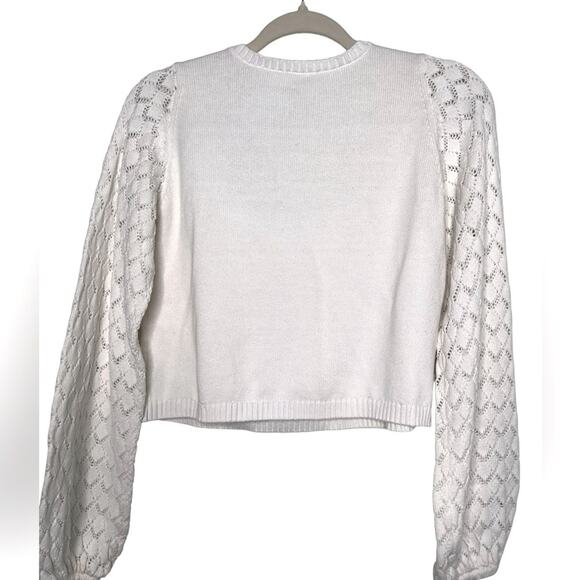 Show Me Your MuMu White Cropped Sweater Size XS - Picture 8 of 14